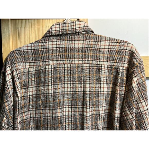 Vintage Mervyn’s Collection Men’s XL Brown Plaid Wool Blend Flannel LS Outdoor - Picture 10 of 14